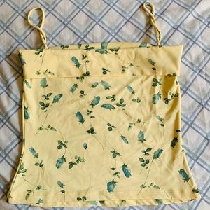Yellow spaghetti strap tank top